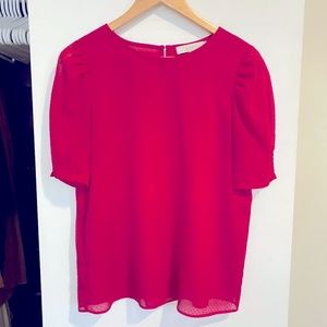 LOFT Swiss Dot Puff Sleeve Blouse